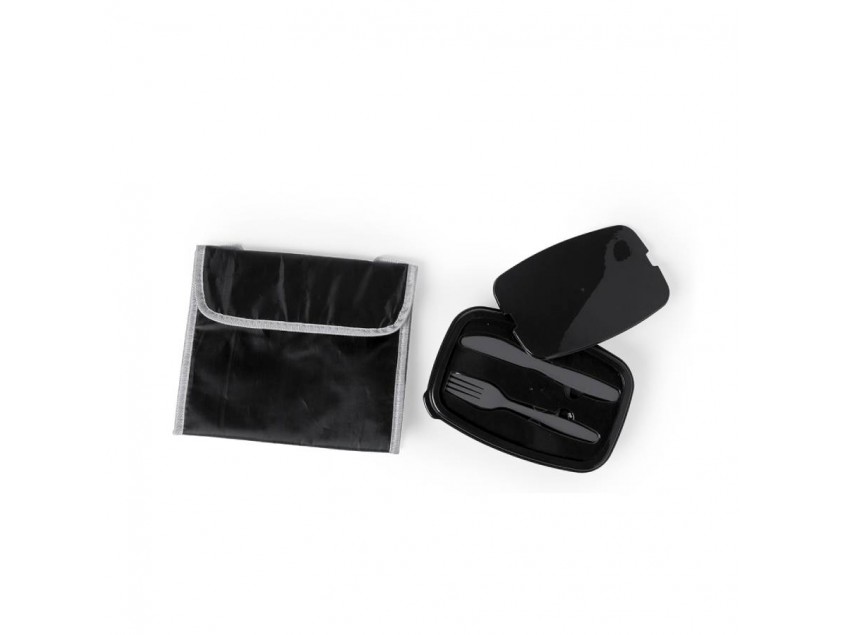 Набор термосумка и ланч-бокс PARLIK, черный, 26 x 22 x 18 cm, полиэстер 210D, Черный