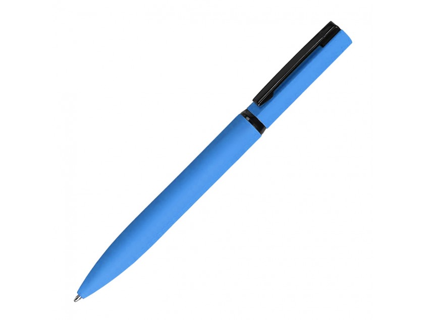 Ручка шариковая MIRROR BLACK, покрытие soft touch, Голубой