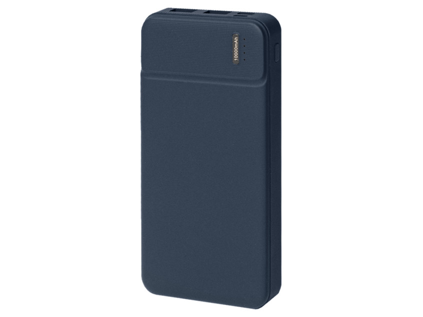 Универсальный аккумулятор Flash 10 (10000 мАч) с подсветкой и soft touch,синий,13,7х6,87х1,55 мм