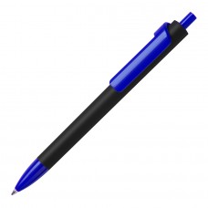 Ручка шариковая FORTE SOFT BLACK, покрытие soft touch, Синий