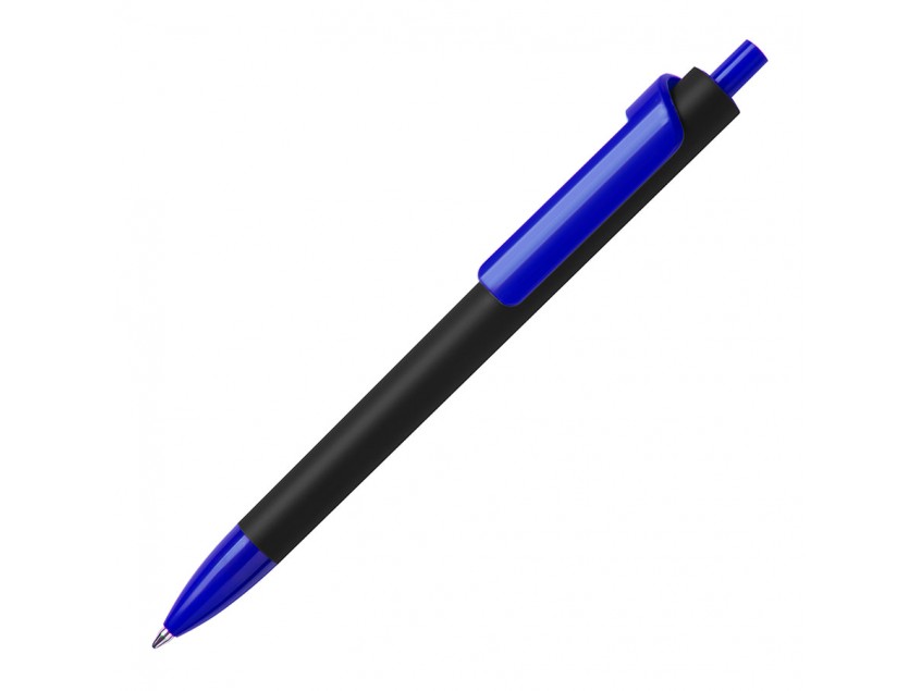 Ручка шариковая FORTE SOFT BLACK, покрытие soft touch, Синий