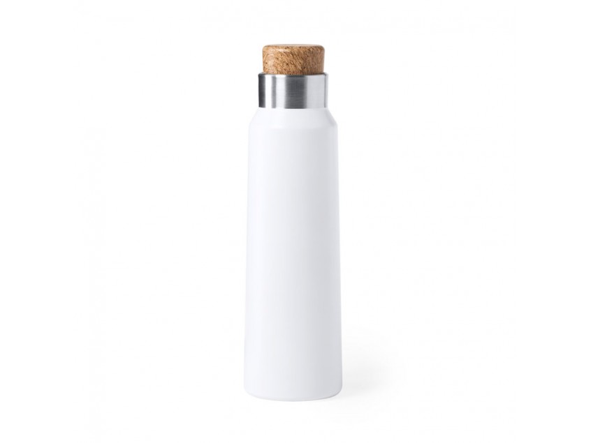 Бутылка для воды ANUKIN, белая, 770 мл, нержавеющая сталь, натуральная пробка, Белый