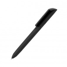 Ручка шариковая FLOW PURE c покрытием soft touch и прозрачным клипом, Черный