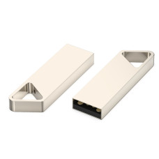 USB flash-карта SPLIT (16Гб), серебристая, 3,6х1,2х0,5 см, металл, серебристый