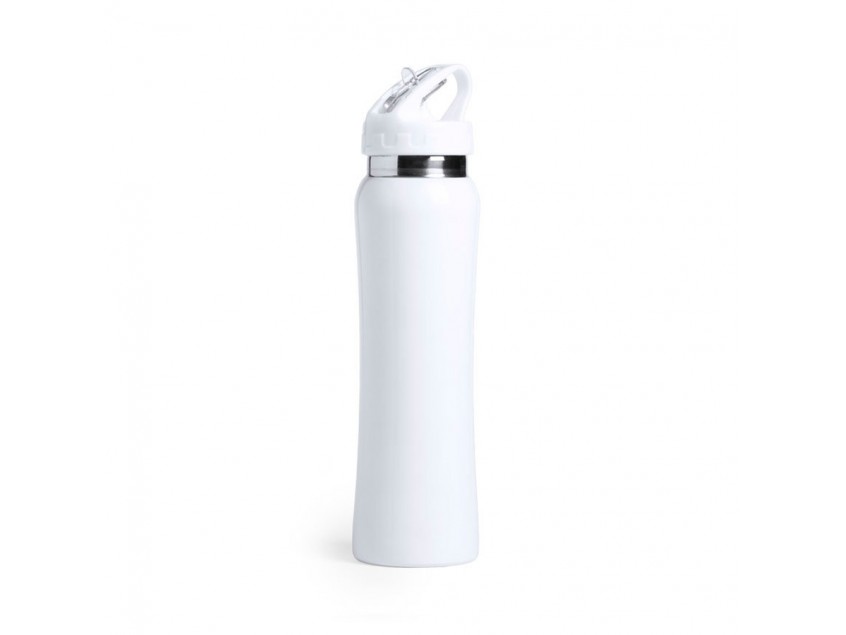 Бутылка для воды SMALY с трубочкой, белый, 800 мл,  нержавеющая сталь, Белый