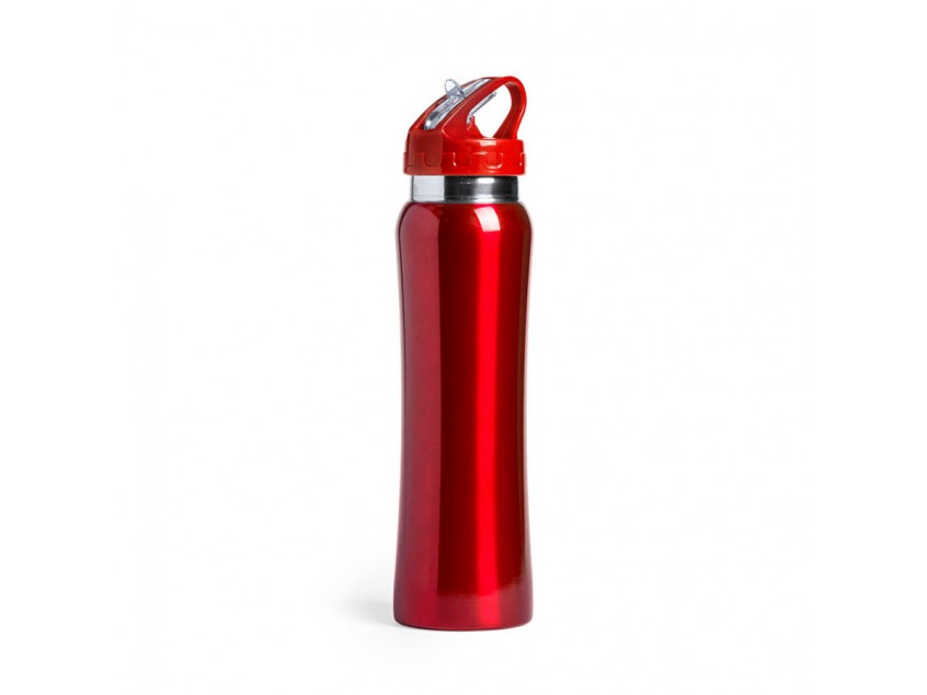 Бутылка для воды SMALY с трубочкой, красный, 800 мл, нержавеющая сталь, Красный