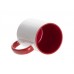 Кружка для сублимации, 330 мл, d=82 мм, стандарт А, белая, красная внутри, красная ручка, Белый