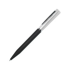 Ручка шариковая M1, пластик, металл, покрытие soft touch, серебристый, черный Ручка шариковая M1, пластик, металл, покрытие soft touch, серебристый, черный