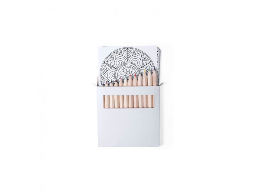 Набор цветных карандашей BOLTEX с раскрасками, белый