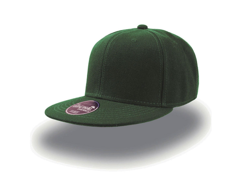 Бейсболка SNAP BACK, 6 клиньев, пластиковая застежка, Зеленый