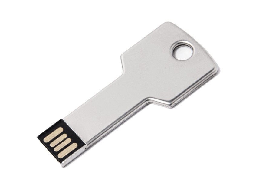 USB flash-карта KEY (16Гб), серебристая, 5,7х2,4х0,3 см, металл, серебристый