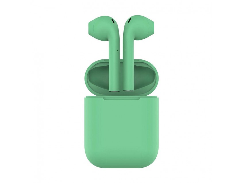 Наушники беспроводные с зарядным боксом TWS AIR SOFT, цвет мятный, Зеленый