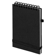 Блокнот на спирали MEMO PAD, размер 95х145 мм, черный, блок в клетку, Черный
