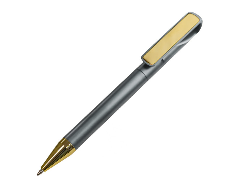 Ручка шариковая GLOSSY GOLD, серебристый, золотистый