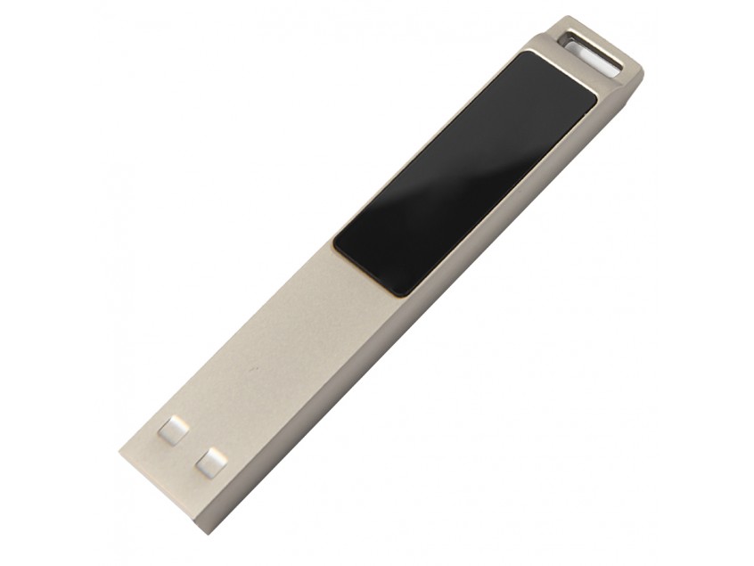 USB flash-карта LED с белой подсветкой (32Гб), серебристая, 6,6х1,2х0,45 см, металл, серебристый
