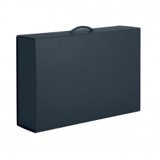 Коробка складная подарочная, 37x25x10cm, кашированный картон, черный, Черный
