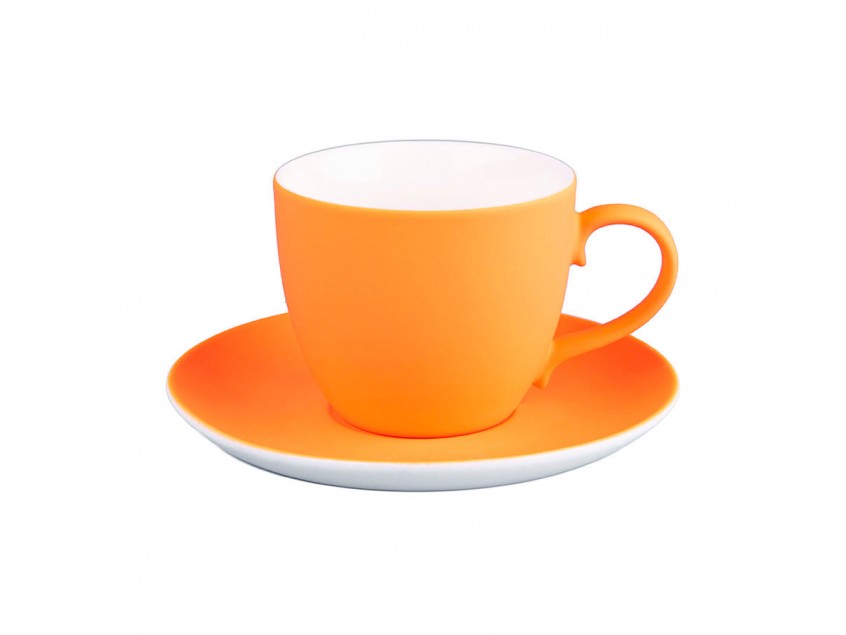 Чайная пара TENDER с прорезиненным покрытием, Оранжевый