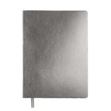 Бизнес-блокнот AURI, формат А5, серебристый, блок в линейку, Серебро