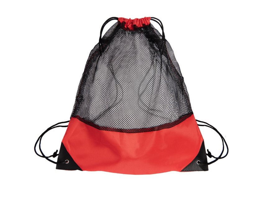 Рюкзак мешок с укреплёнными уголками Mesh, красный, 35*41 см, полиэстер 210D