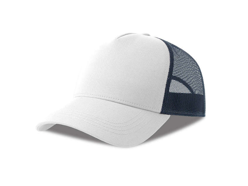 Бейсболка RAPPER COTTON-S, 5 клиньев, пластиковая застёжка, Белый