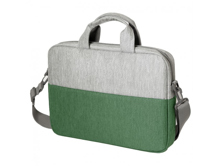 Конференц-сумка BEAM NOTE, серый/зеленый, 39х30х6.5 см, ткань верха:100% полиамид, под-д:100%полиэст, Зеленый