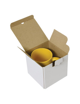 Коробка подарочная для кружки, размер 11 x 11 x 11 см., белый