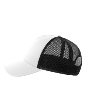 Бейсболка RAPPER COTTON-S, 5 клиньев, пластиковая застёжка, белый, черный