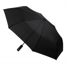 Зонт складной PRESTON с ручкой-фонариком, полуавтомат, Черный