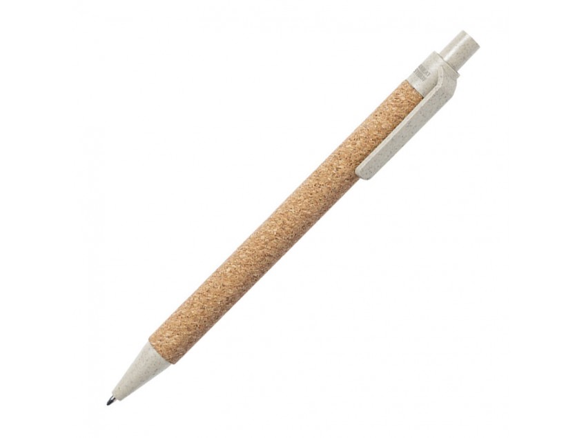 Ручка шариковая YARDEN, бежевый, натуральная пробка, пшеничная солома, ABS пластик, 13,7 см, Бежевый