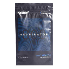 Бесклапанная фильтрующая маска RESPIRATOR 800 HYDROP черная с логотипом в фирменном пакете, черный, белый