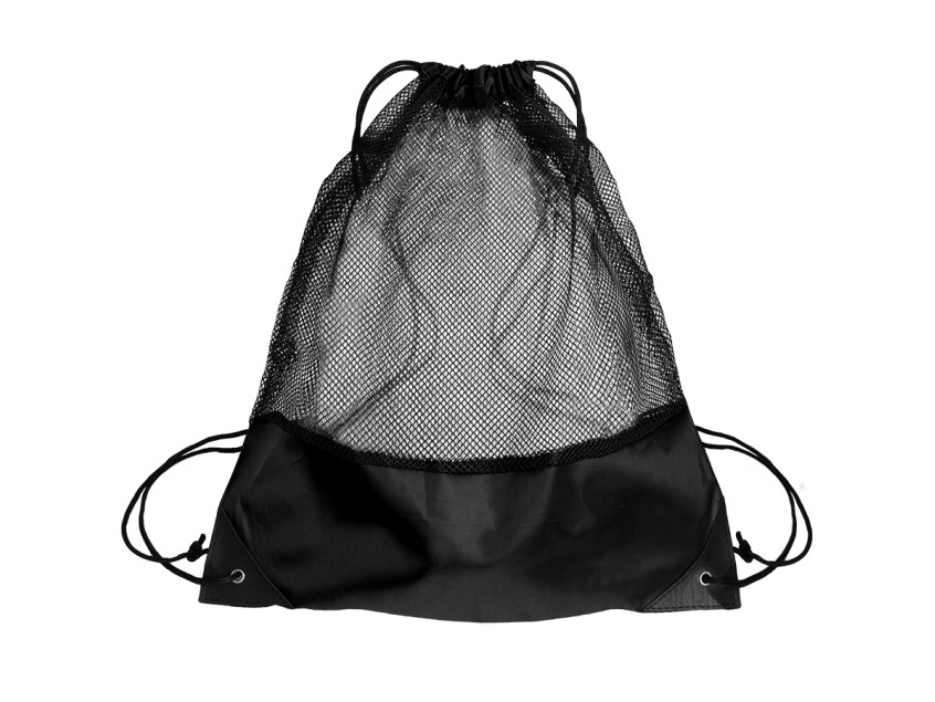 Рюкзак мешок с укреплёнными уголками Mesh, чёрный, 35*41 см, полиэстер 210D, черный