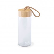 Бутылка для воды BURDIS, 420 мл, бамбук, стекло, бежевый