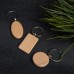 Брелок TIMBER CIRCLE; d = 4 см; дерево; гравировка, бежевый