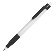 Ручка шариковая N9 с грипом, белый, черный Ручка шариковая N9 с грипом, белый, черный