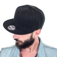 Бейсболка SNAP BACK, 6 клиньев, пластиковая застежка, черный, серый
