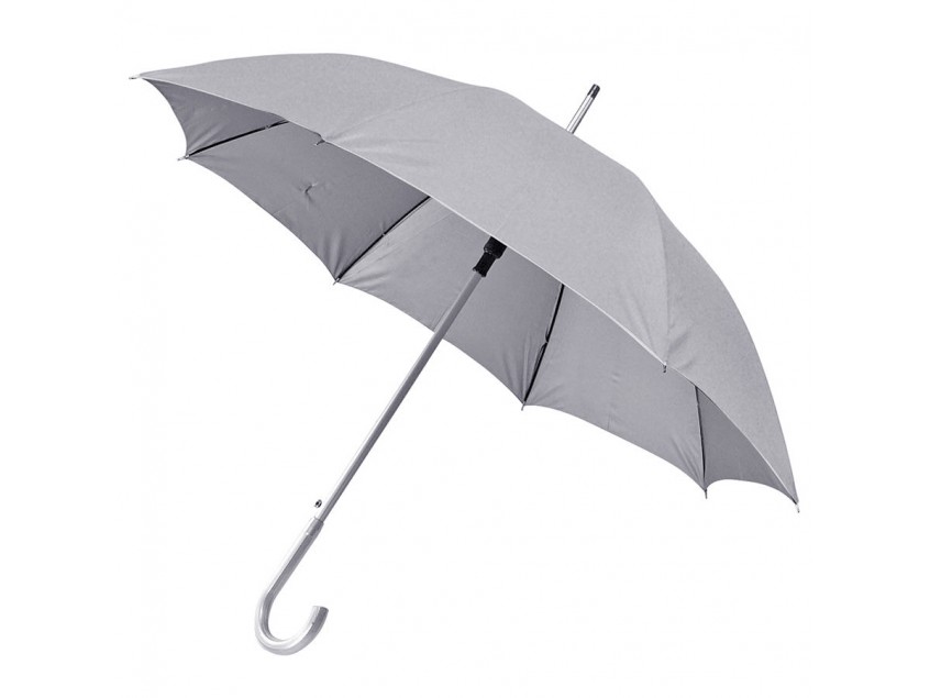 Зонт-трость SILVER, пластиковая ручка, полуавтомат, Серый