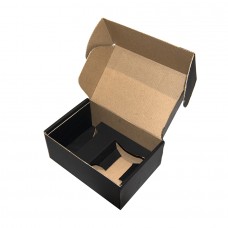 Коробка подарочная с ложементом, размер 20,5х13,5х8,5 см, картон, самосборная, черная, черный