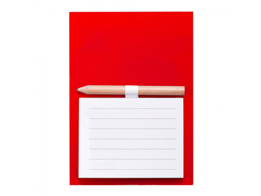 Магнитный блокнот YAKARI, 40 листов, карандаш в комплекте, красный, картон, Красный