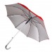 Зонт-трость SILVER, пластиковая ручка, полуавтомат, Красный