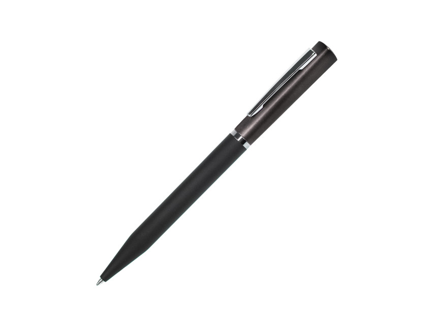 Ручка шариковая M1, пластик, металл, покрытие soft touch, серый, черный