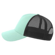 Бейсболка RAPPER COTTON-S, 5 клиньев, пластиковая застёжка, мятный, чёрный