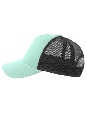Бейсболка RAPPER COTTON-S, 5 клиньев, пластиковая застёжка, мятный, чёрный