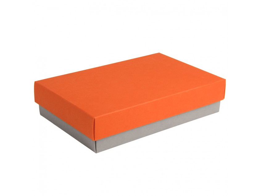 Коробка подарочная CRAFT BOX, 17,5*11,5*4 см, серый, оранжевый, Серый