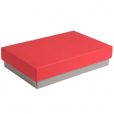 Коробка подарочная CRAFT BOX, 17,5*11,5*4 см, серый, красный, картон , Серый