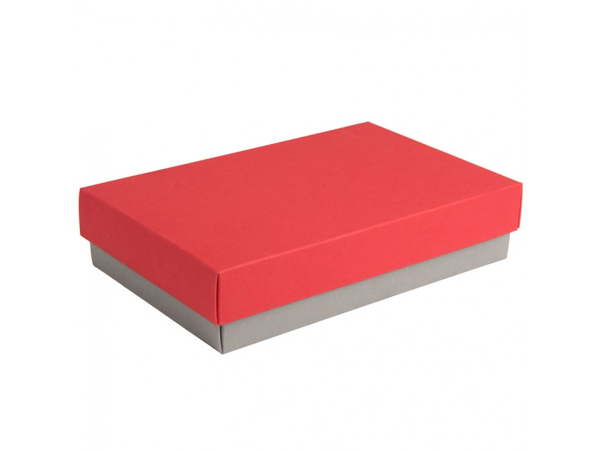 Коробка подарочная CRAFT BOX, 17,5*11,5*4 см, серый, красный, картон , Серый