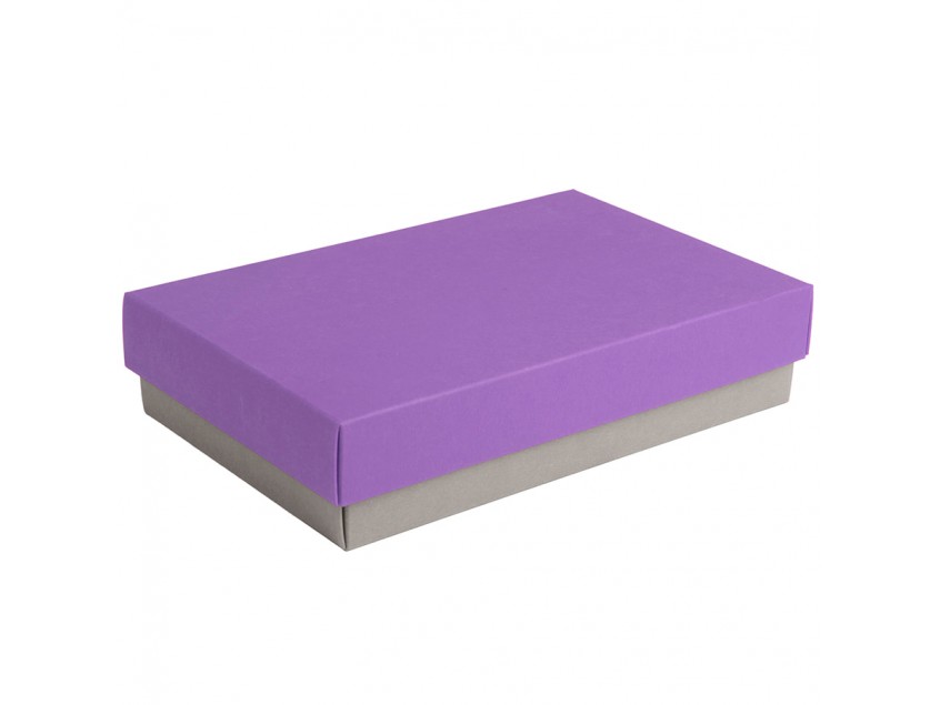 Коробка подарочная CRAFT BOX, 17,5*11,5*4 см, серый, фиолетовый, картон , Серый