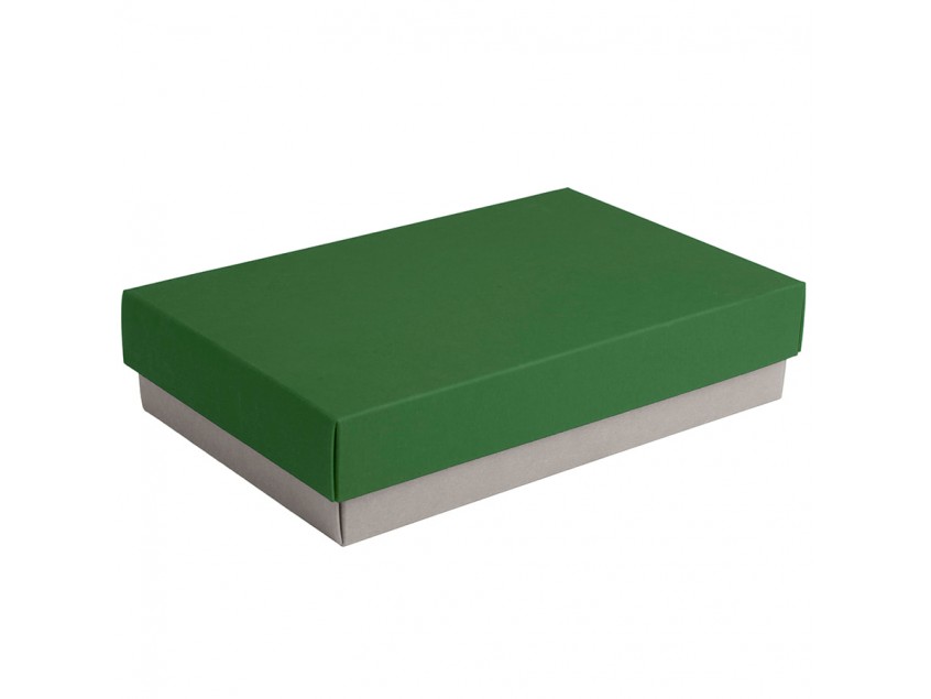 Коробка подарочная CRAFT BOX, 17,5*11,5*4 см, серый, зеленый, картон , Серый
