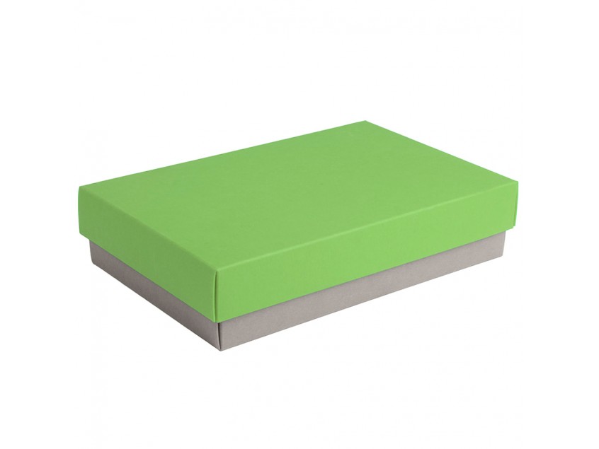 Коробка подарочная CRAFT BOX, 17,5*11,5*4 см, серый, зеленое яблоко, картон, Серый