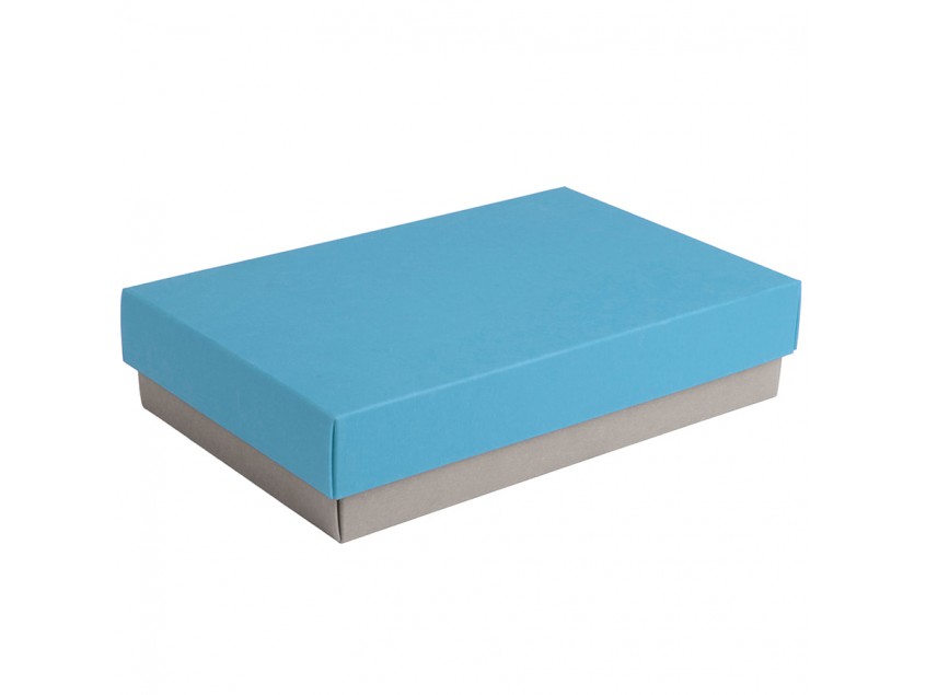 Коробка подарочная CRAFT BOX, 17,5*11,5*4 см, серый, голубой, картон , Серый