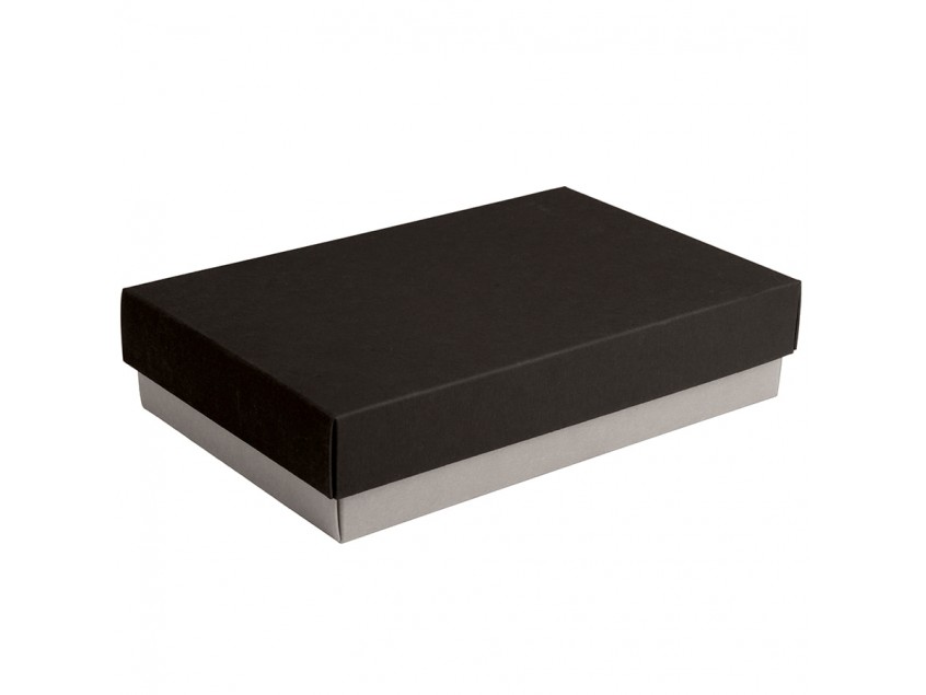 Коробка подарочная CRAFT BOX, 17,5*11,5*4 см, серый, черный, картон , Серый